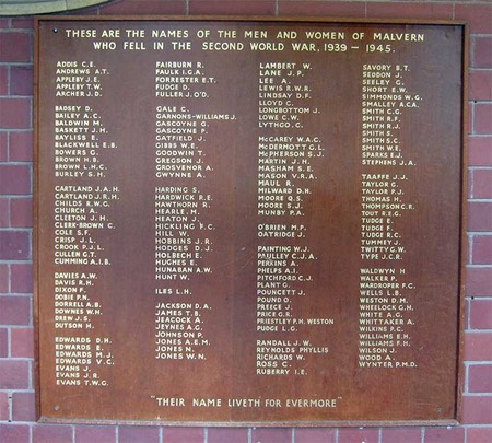 Malvern library fallen wwii1939-1945